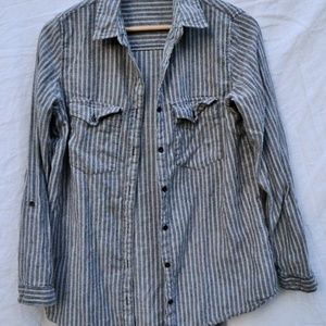 Light blue striped button up